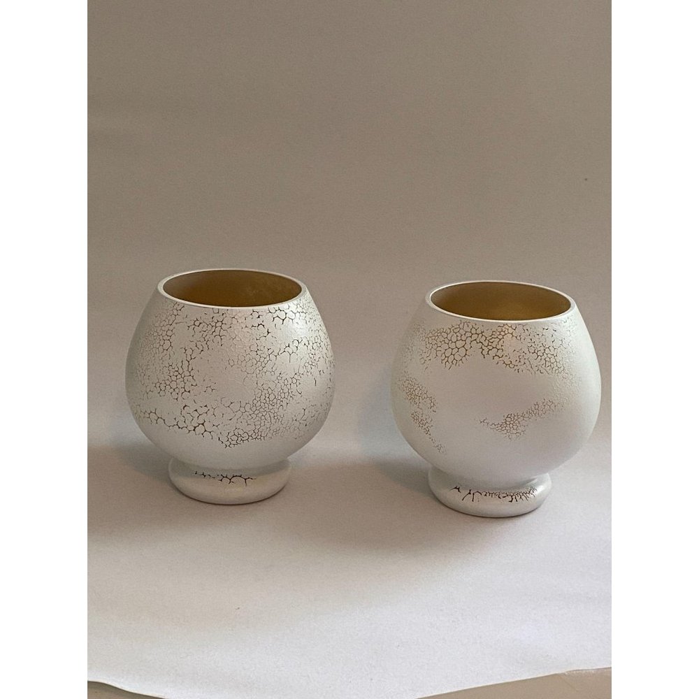 Home Décor Recycled Gold Glass Vases Repainted